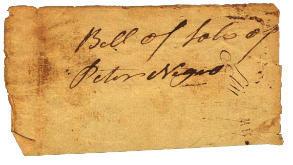 Bill of Sale of a man named Peter in 1762 in Woodbury, CT. Image courtesy of the Mattatuck Museum. For a detailed timeline of slavery in Connecticut from the 1600's - 1800's click here. 
